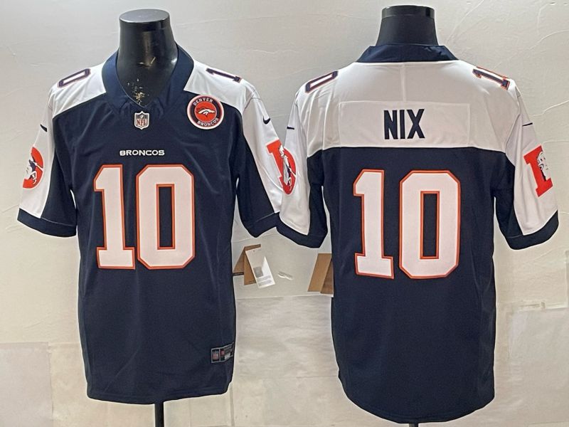 Men 2026 Denver Broncos #10 Nix blue white three generations Nike Limited NFL Jersey style 005